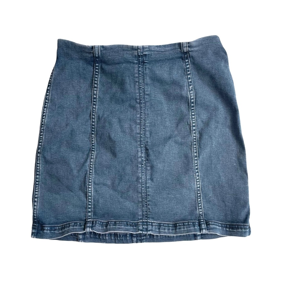 Free People Modern Femme Mini Skirt Jean Denim